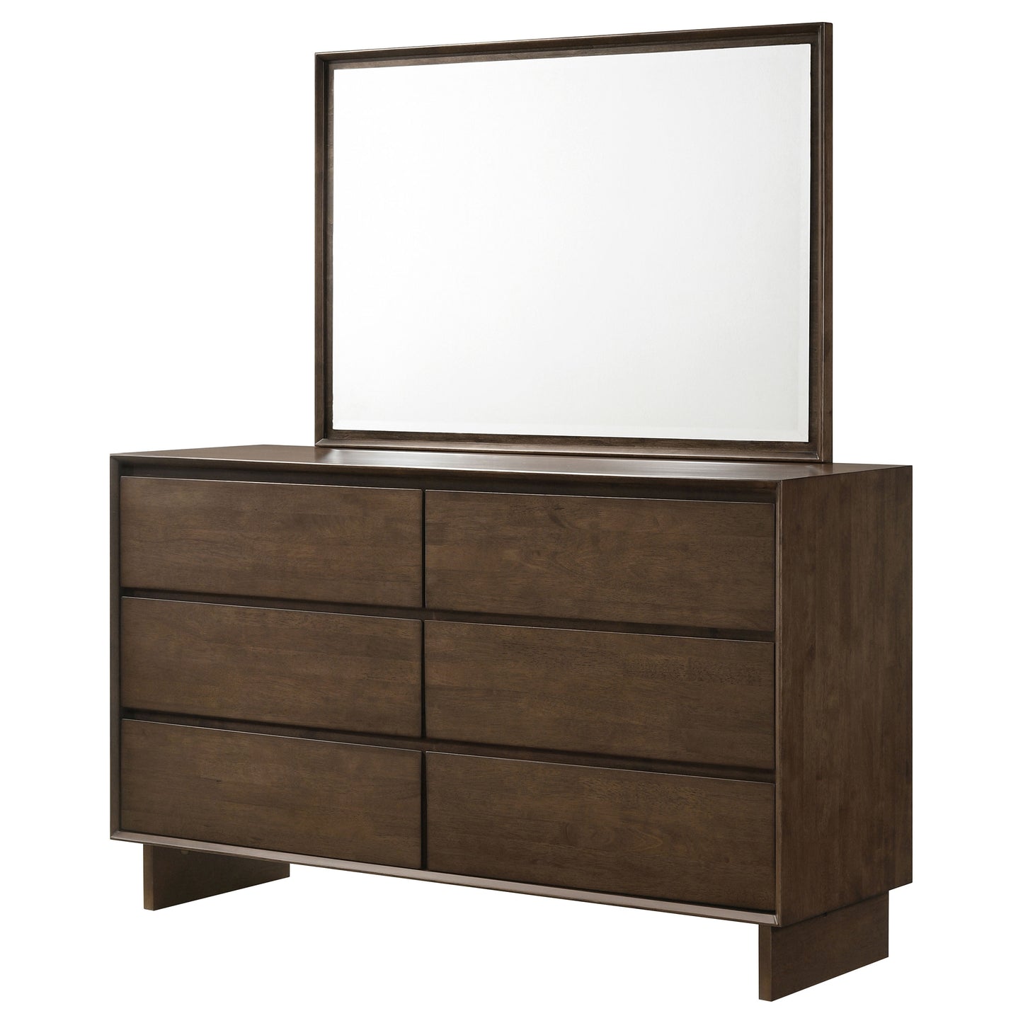 valna 6-drawer dresser and mirror warm brownwarm brown