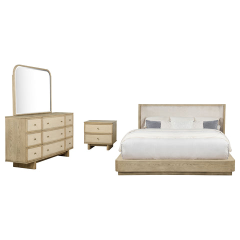 Jessie 4-piece Eastern King Bedroom Set Beige OakBeige Oak