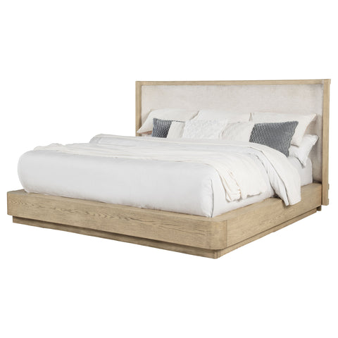Jessie 49-inch Queen Wingback Bed Beige OakBeige Oak