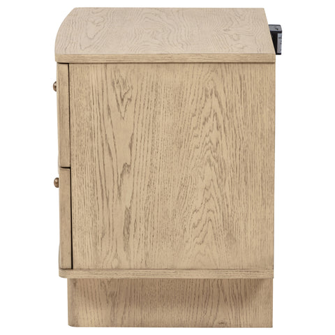 Jessie 2-drawer Nightstand Bedside Table Beige OakBeige Oak
