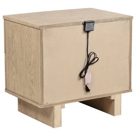 Jessie 2-drawer Nightstand Bedside Table Beige OakBeige Oak