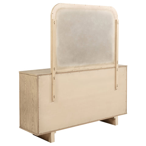 Jessie 9-drawer Dresser and Mirror Beige OakBeige Oak