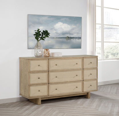 Jessie 9-drawer Dresser Cabinet Beige OakBeige Oak