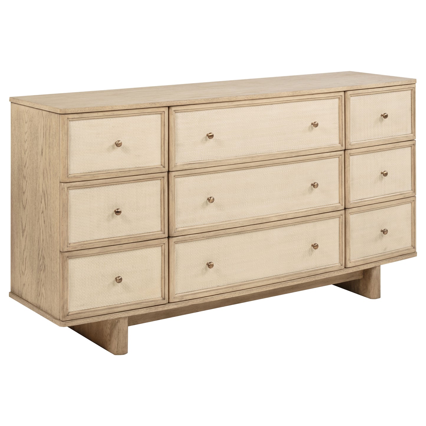 jessie 9-drawer dresser cabinet beige oakbeige oak