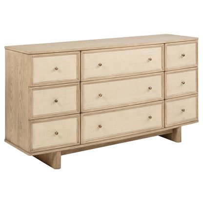 Jessie 9-drawer Dresser Cabinet Beige OakBeige Oak