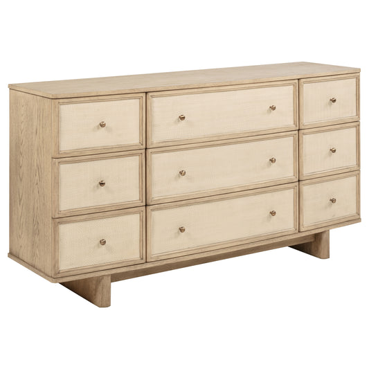Jessie 9-drawer Dresser Cabinet Beige OakBeige Oak
