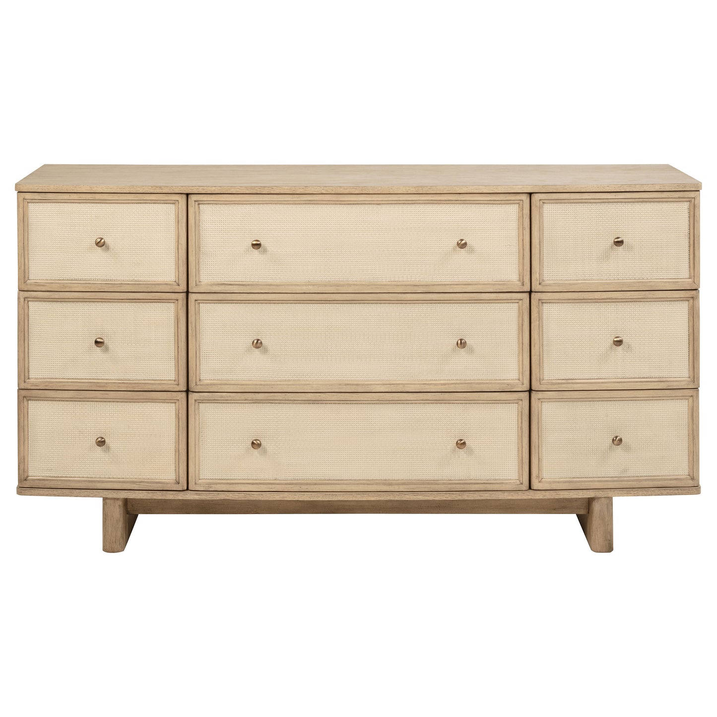 jessie 9-drawer dresser cabinet beige oakbeige oak