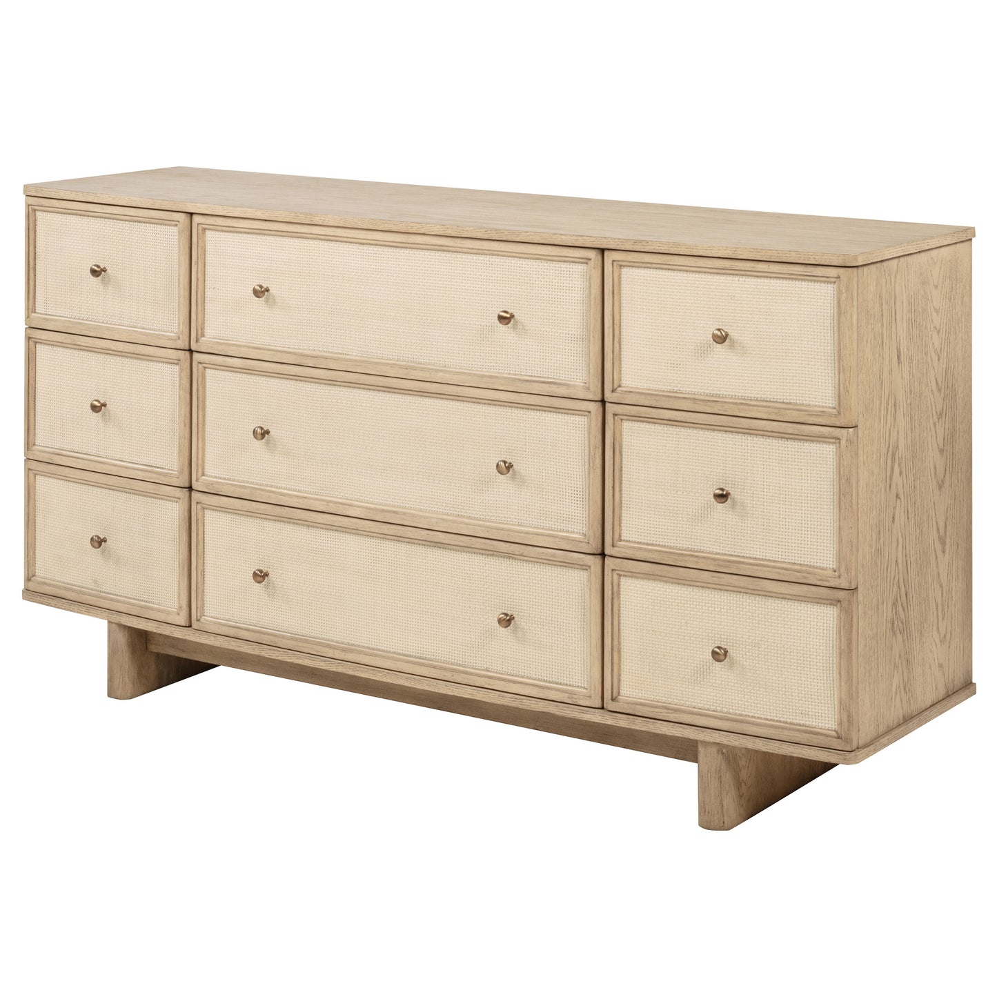 jessie 9-drawer dresser cabinet beige oakbeige oak