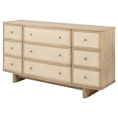 Jessie 9-drawer Dresser Cabinet Beige OakBeige Oak