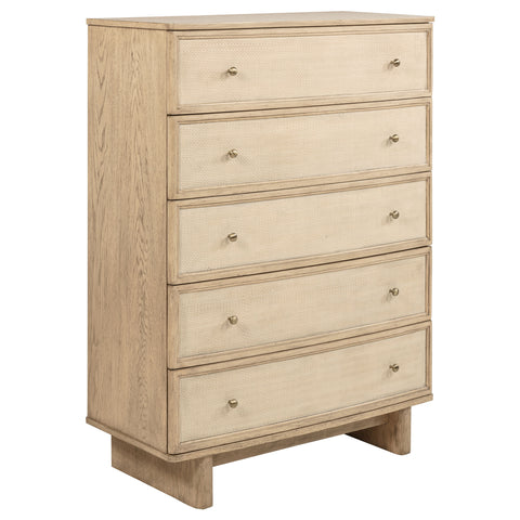 Jessie 5-drawer Bedroom Chest of Drawers Beige OakBeige Oak