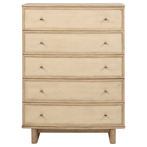 Jessie 5-drawer Bedroom Chest of Drawers Beige OakBeige Oak