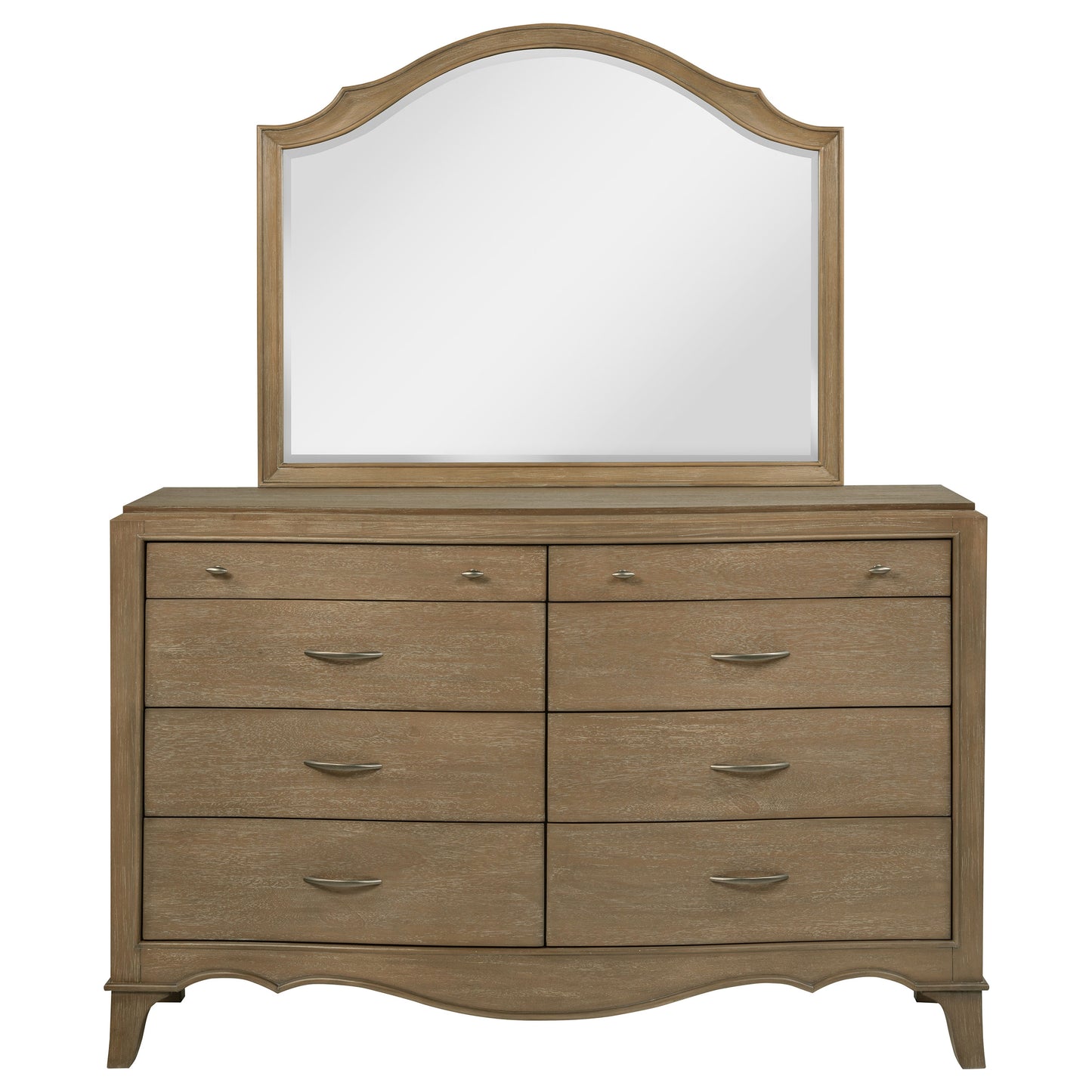 rhapsody 8-drawer bedroom dresser with mirror washed mango