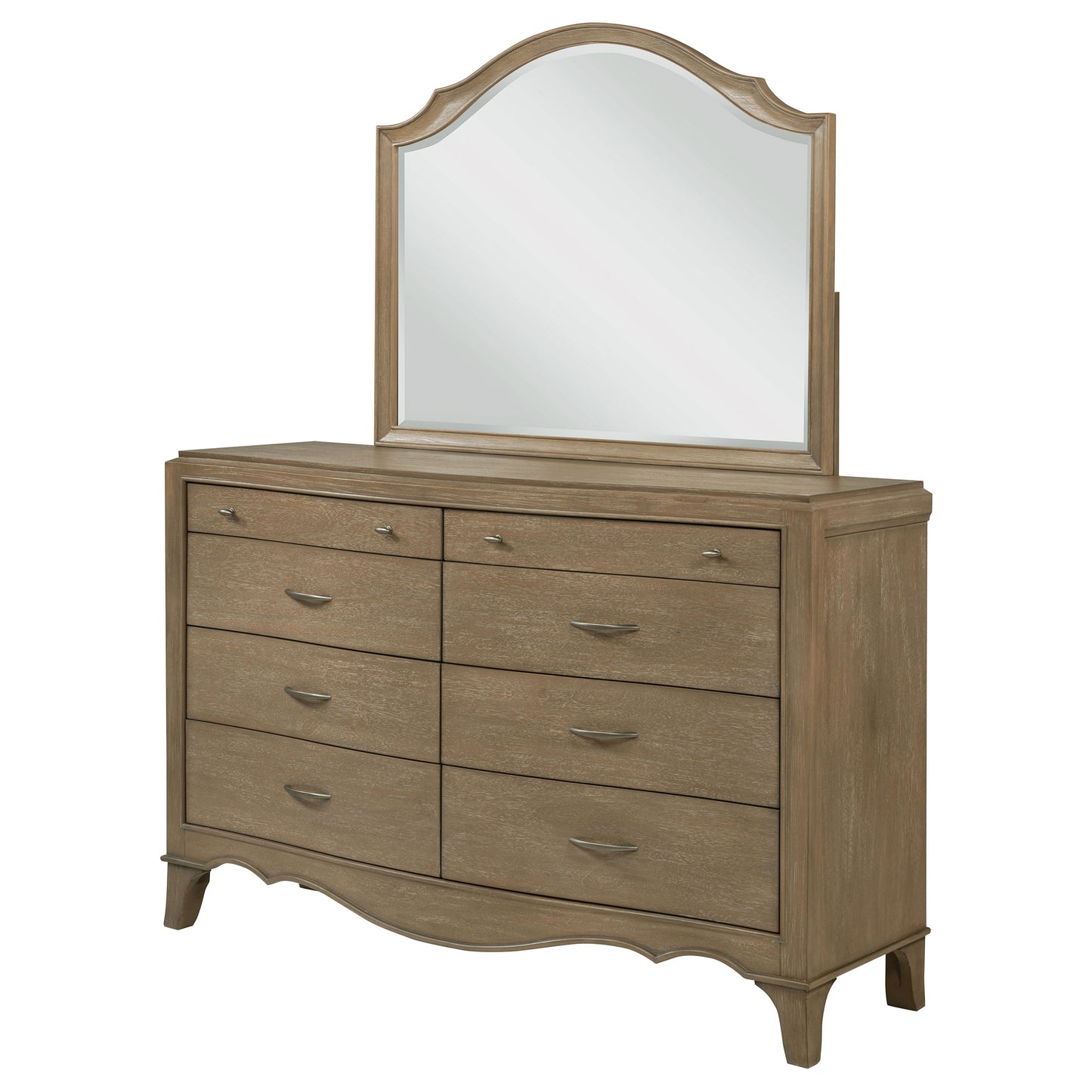 rhapsody 8-drawer bedroom dresser with mirror washed mango