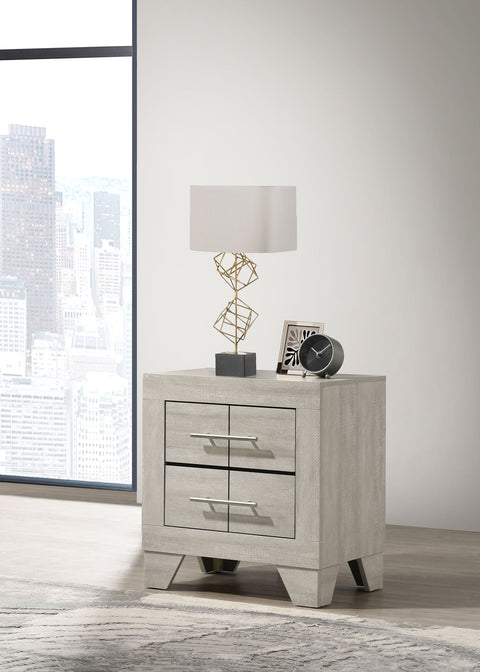 Harrington 2-drawer Nightstand Bedside Table Rustic Cream
