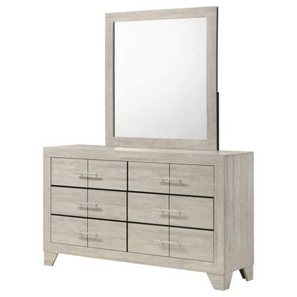 Harrington 6-drawer Bedroom Dresser With Mirror Rustic Cream
