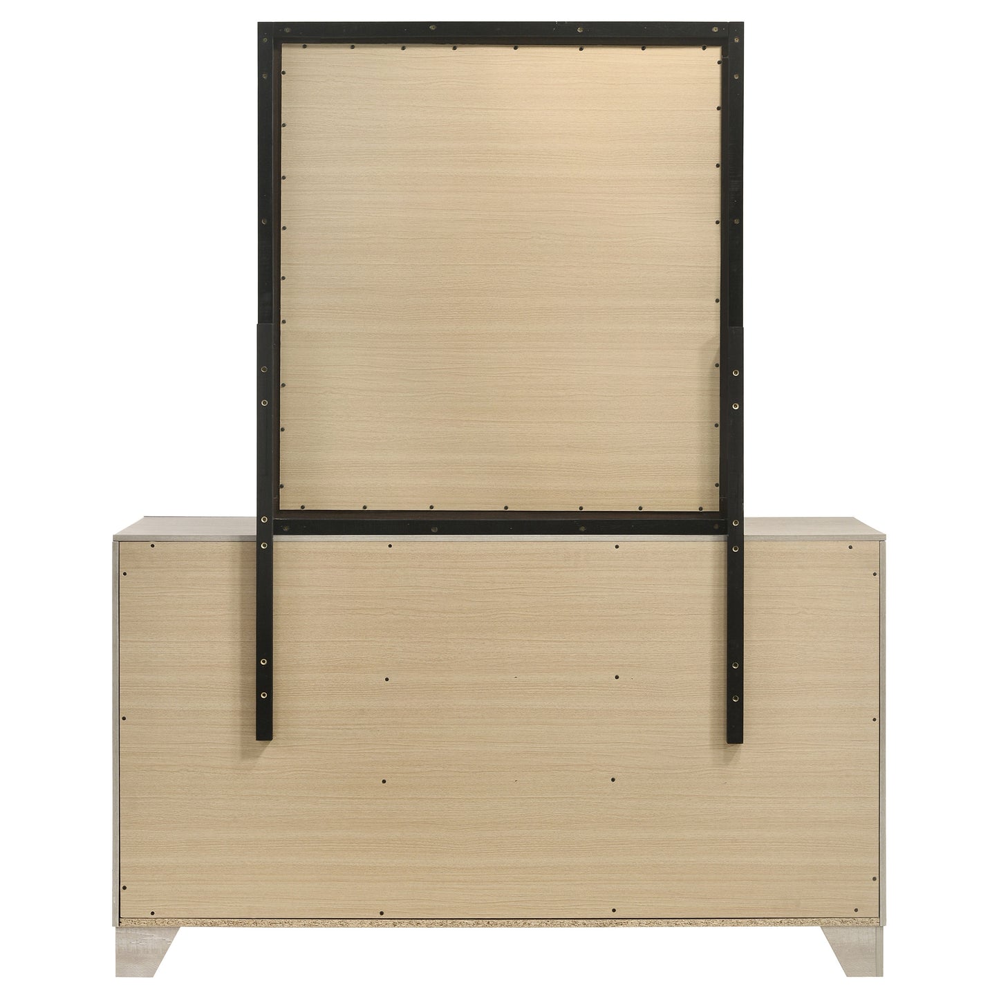 harrington 6-drawer bedroom dresser with mirror rustic cream