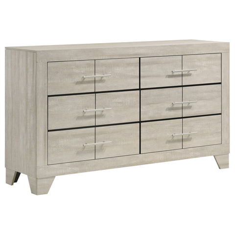 Harrington 6-drawer Bedroom Dresser Rustic Cream