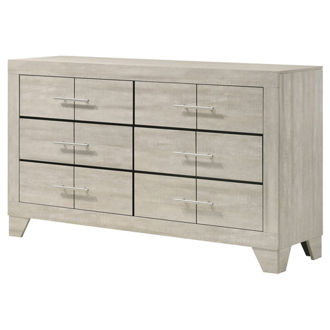 Harrington 6-drawer Bedroom Dresser Rustic Cream