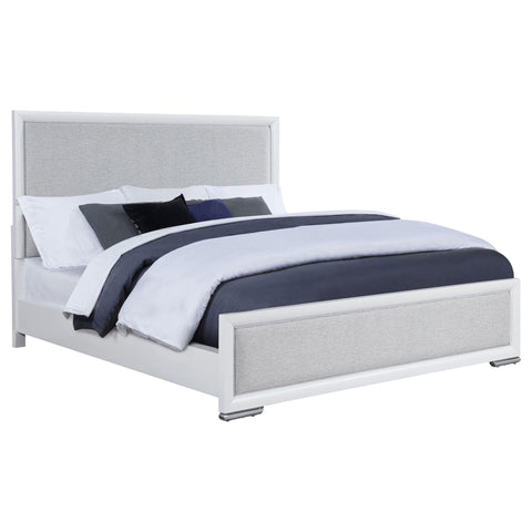 Jason 57-inch Eastern King Panel Bed Grey and White