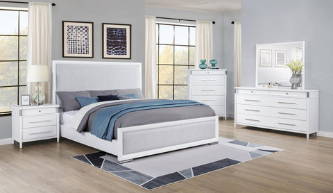 Jason 57-inch Eastern King Panel Bed Grey and White