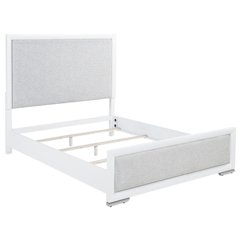 Jason 57-inch Queen Panel Bed Grey and White