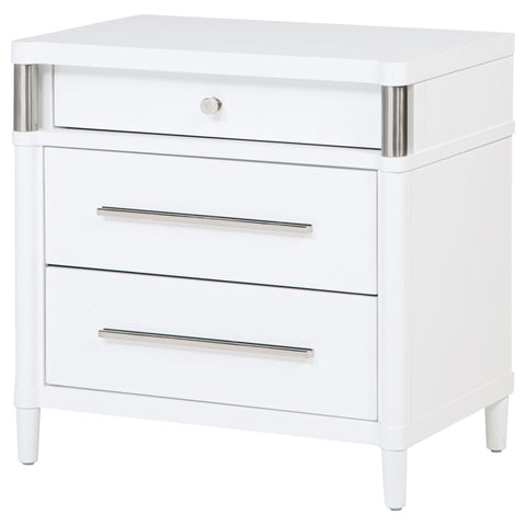 Jason 3-drawer Bedroom Nightstand Bedside Table White