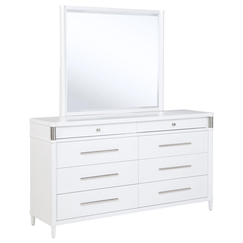 Jason 8-drawer Bedroom Dresser with Mirror White