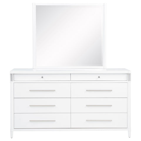 Jason 8-drawer Bedroom Dresser with Mirror White