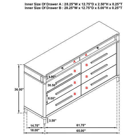 Jason 8-drawer Bedroom Dresser Cabinet White