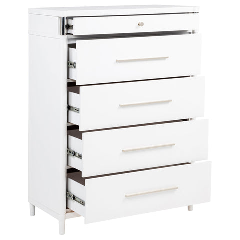 Jason 5-drawer Bedroom Chest of Drawers White