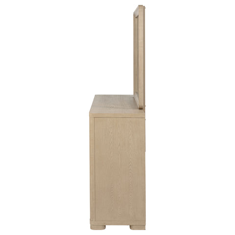 Jodie 6-drawer Bedroom Dresser and Mirror Light Elm