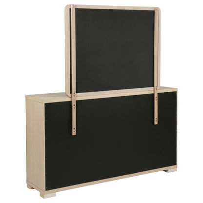 Jodie 6-drawer Bedroom Dresser and Mirror Light Elm