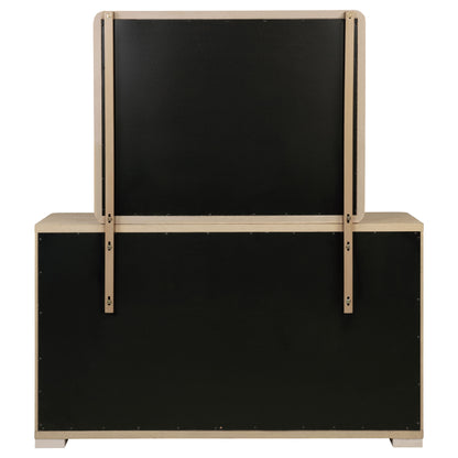 Jodie 6-drawer Bedroom Dresser and Mirror Light Elm