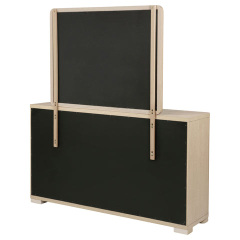 Jodie 6-drawer Bedroom Dresser and Mirror Light Elm