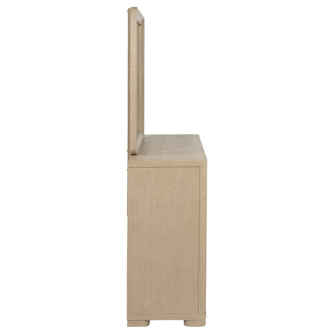 Jodie 6-drawer Bedroom Dresser and Mirror Light Elm