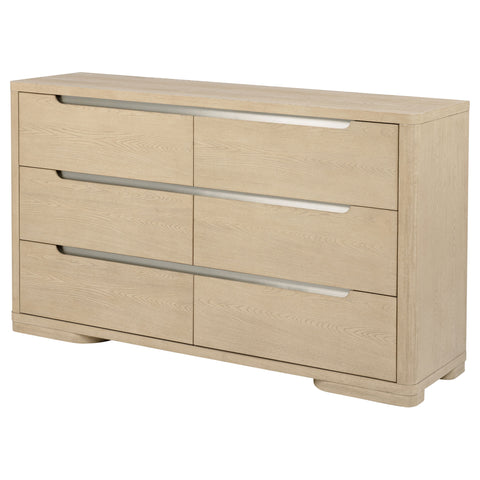 Jodie 6-drawer Bedroom Dresser Light Elm