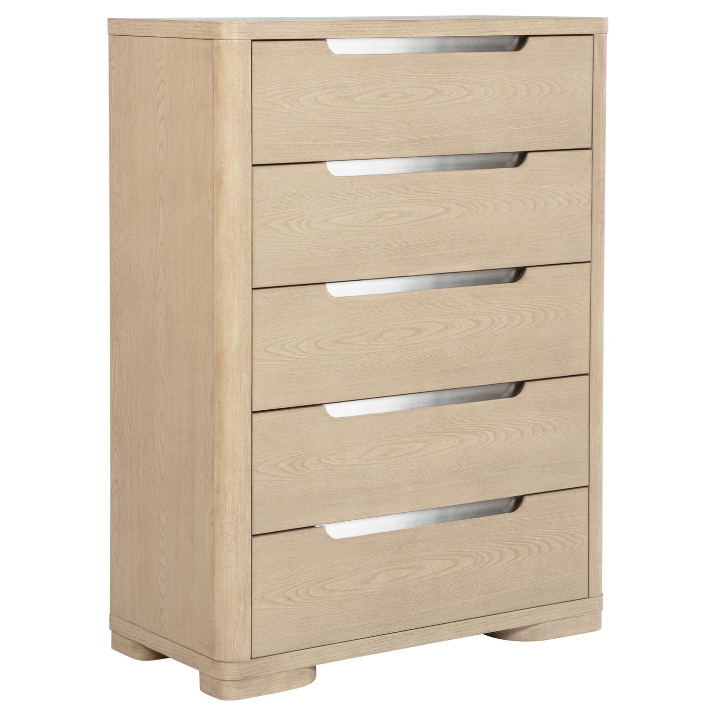 jodie 5-drawer bedroom chest of drawers light elm