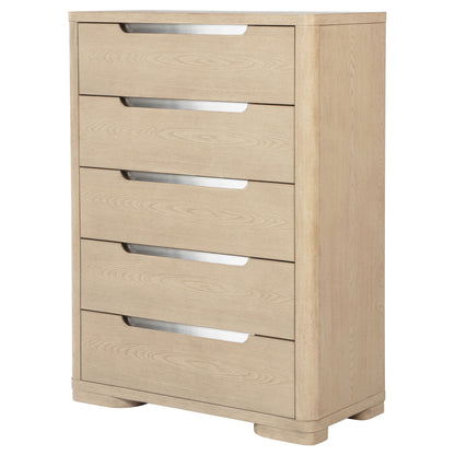 Jodie 5-drawer Bedroom Chest of Drawers Light Elm