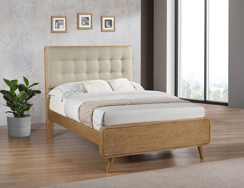 Yamileth Wood Full Platform Bed Light Ash