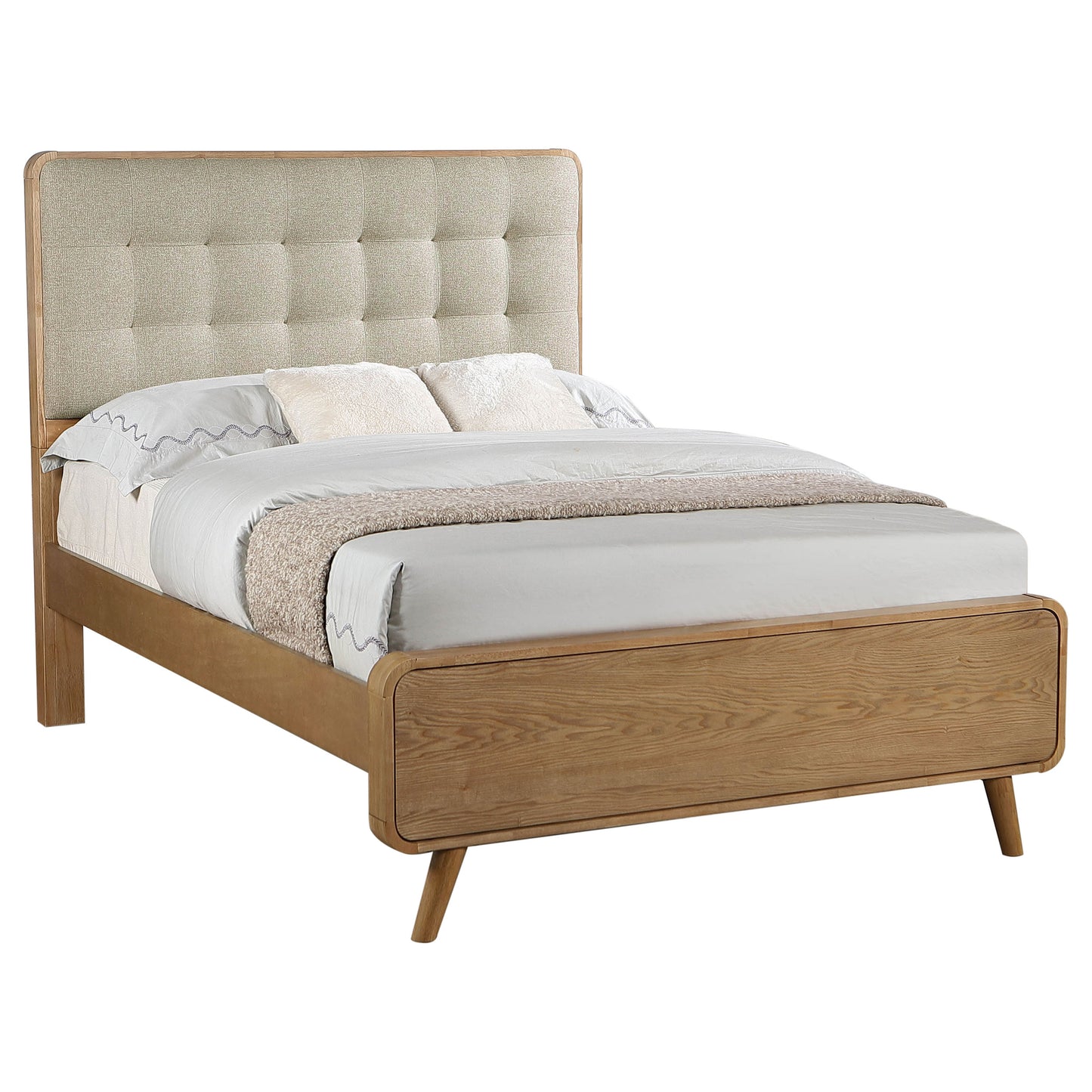 yamileth wood full platform bed light ash