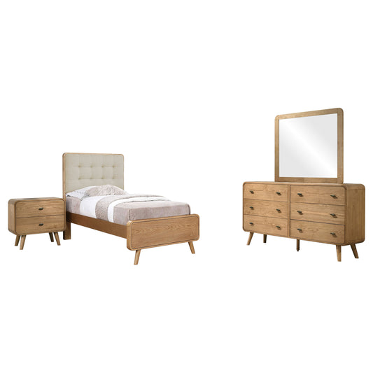 Yamileth 4-piece Twin Bedroom Set Light Ash