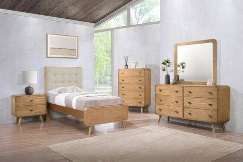 Yamileth 5-piece Twin Bedroom Set Light Ash