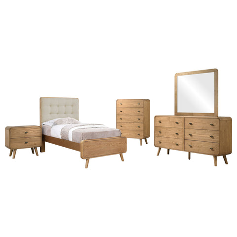 Yamileth 5-piece Twin Bedroom Set Light Ash