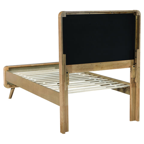 Yamileth Wood Twin Platform Bed Light Ash