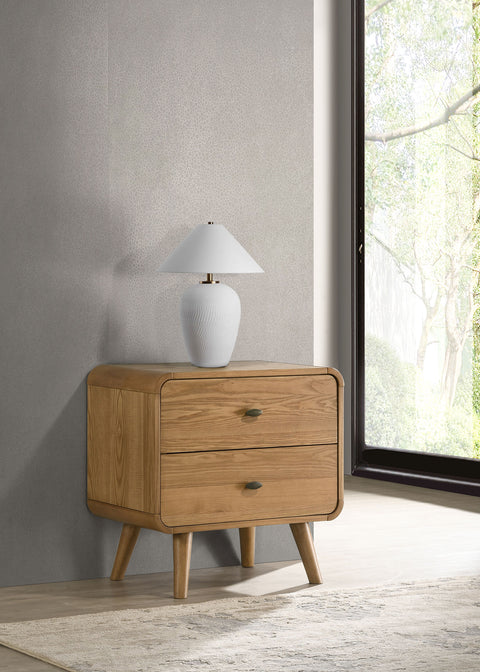 Yamileth 2-drawer Nightstand Bedside Table Light Ash