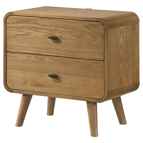 Yamileth 2-drawer Nightstand Bedside Table Light Ash