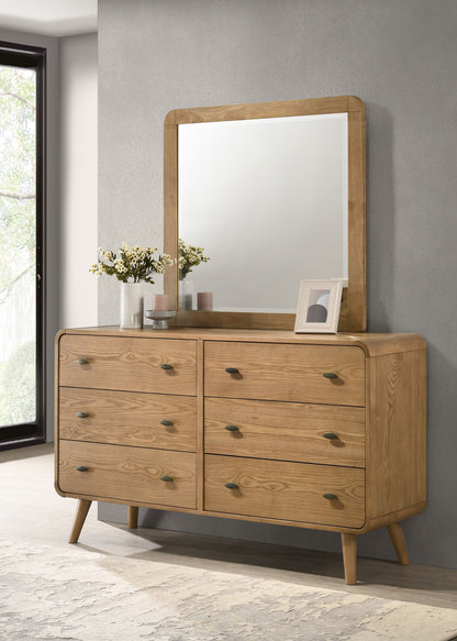 Yamileth 6-drawer Bedroom Dresser and Mirror Light Ash