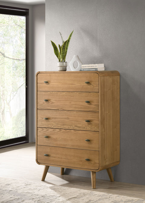 Yamileth 5-drawer Bedroom Chest of Drawers Light Ash