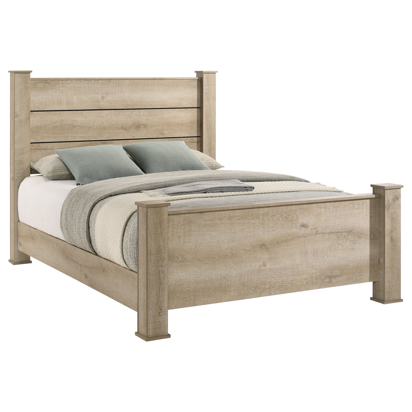 dayton 55-inch california king panel bed weathered oak