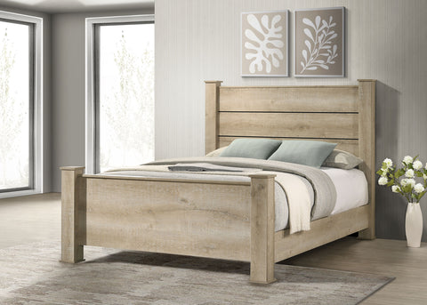 Dayton 55-inch Queen Panel Bed Weathered Oak
